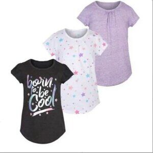 BOGO! Vigoss Girls 3 Value Pack T Shirts Short Sleeve Stars Gray  M 7-8
